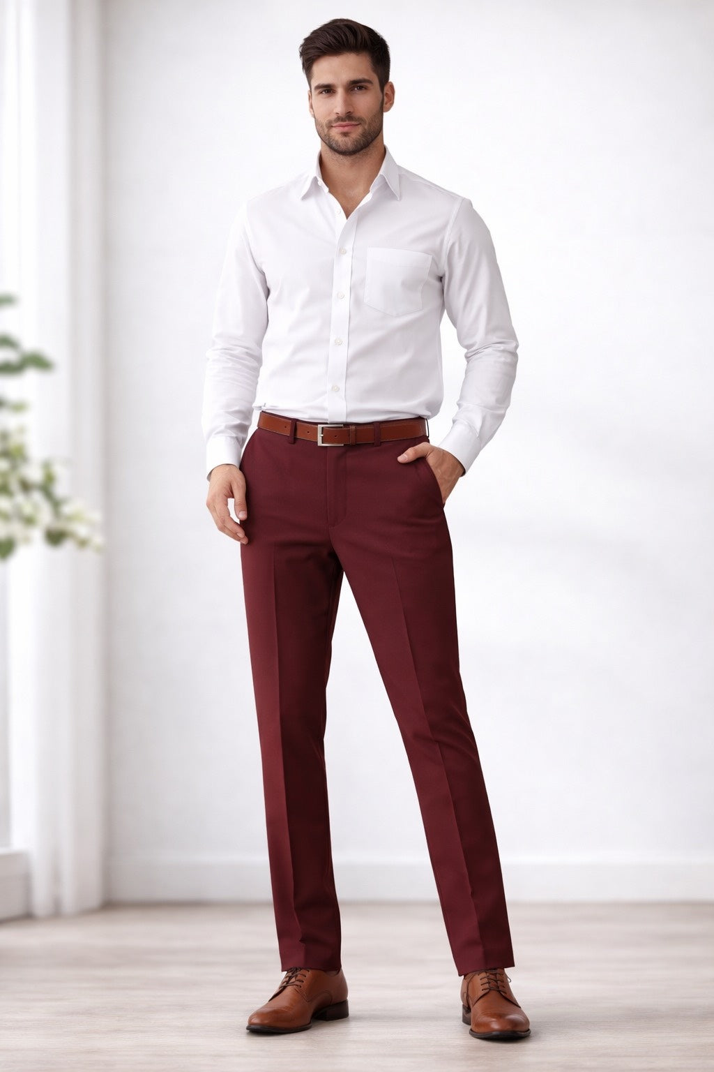 Wesley Estonia|| Japanese Straight Fit || Wine Red