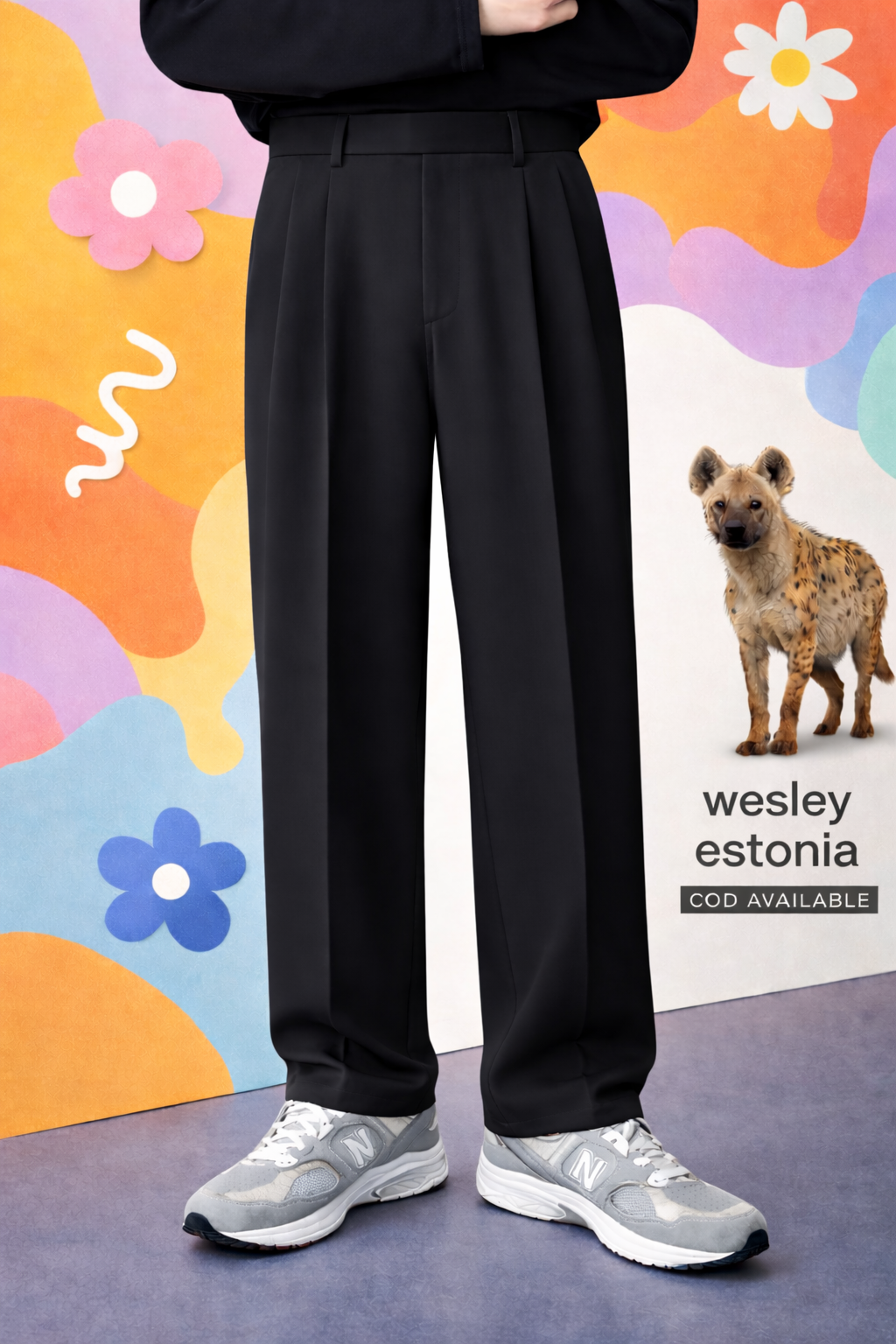 Wesley Estonia||Korean Pant || Black